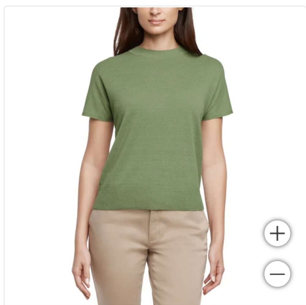 (Ew)Banana Republic Women's Linen Blend Short Sleeve Top